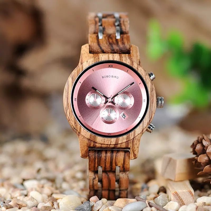 MONTRE DE LUXE EN BOIS NATUREL